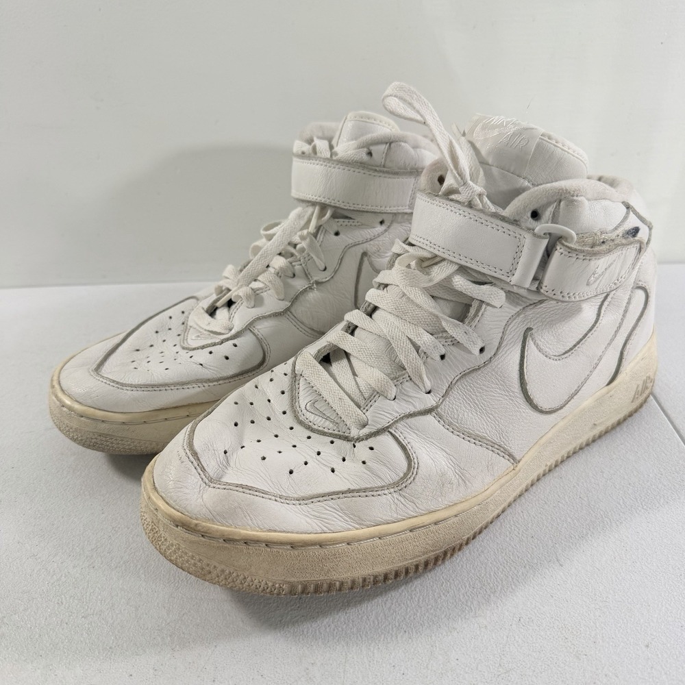 Vintage 2001 Nike Air Force 1 Mid SC White Mens Sneakers 630125-912 Size 11